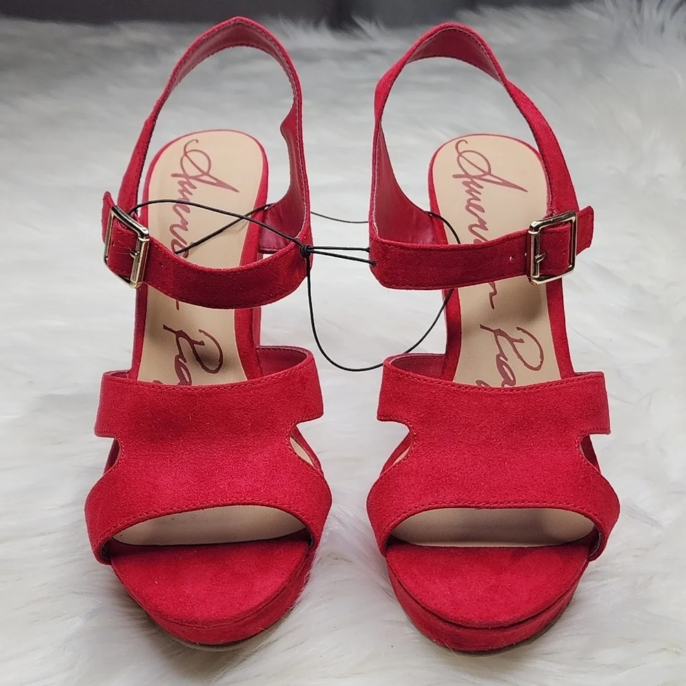 American Rag Rochelle Red Sandal Wedges - New In Box